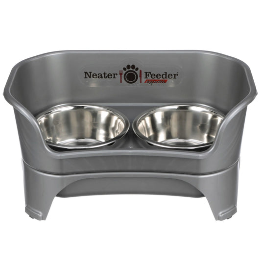 EXPRESS Neater Feeder for Dogs - MESS PROOF PET BOWLS, Stainless Steel Bowls, Raised Walls, Elevated Feeder, Bpa-Free, Top-Rack Dishwasher Safe, Made in USA