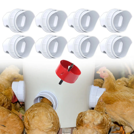Heavy-Duty Weatherproof Automatic Poultry Gravity Feeder Kit for Backyard Chickens and Ducks